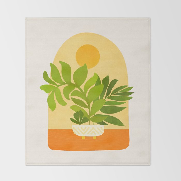 Sunday Sunset Window Garden Series Throw Blanket Gallery Image 2