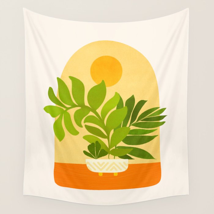 Sunday Sunset Window Garden Series Wall Tapestry Gallery Image 1