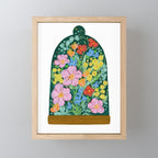 Vibrant Floral Terrarium Illustration Mini Art Print Gallery Image 1