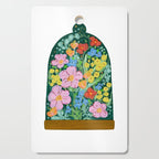 Vibrant Floral Terrarium Illustration Cutting Board Gallery Image 1
