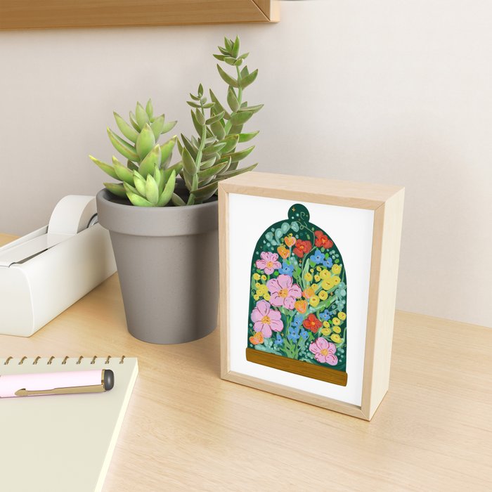 Vibrant Floral Terrarium Illustration Mini Art Print Gallery Image 2