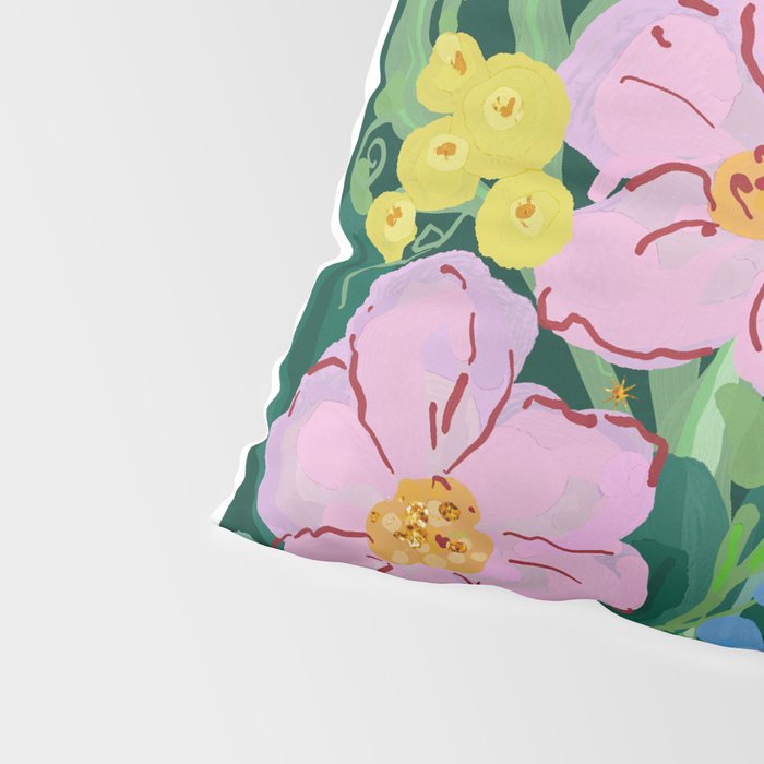 Vibrant Floral Terrarium Illustration Pillow Sham Gallery Image 4