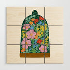 Vibrant Floral Terrarium Illustration Wood Wall Art Gallery Image 1