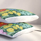 Vibrant Floral Terrarium Illustration Pillow Sham Gallery Image 3