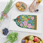 Vibrant Floral Terrarium Illustration Cutting Board Gallery Image 2