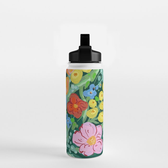 Vibrant Floral Terrarium Illustration Water Bottle Gallery Image 2