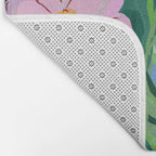 Vibrant Floral Terrarium Illustration Bath Mat Gallery Image 2