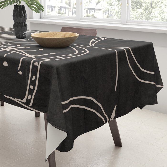 Good Mood  Line Art Tablecloth Gallery Image 3