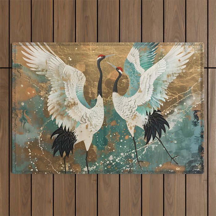 Japara Cranes in Twilight Outdoor Rug Gallery Image 1