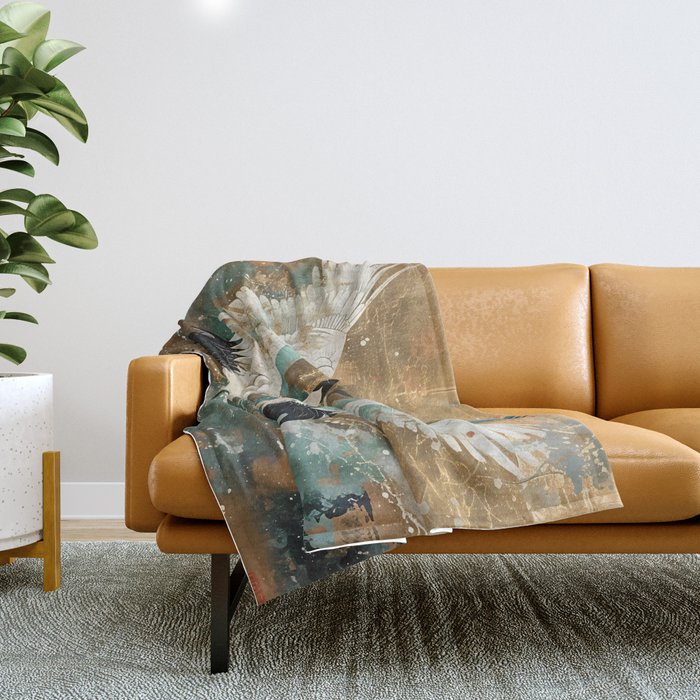 Japara Cranes in Twilight Throw Blanket Gallery Image 1