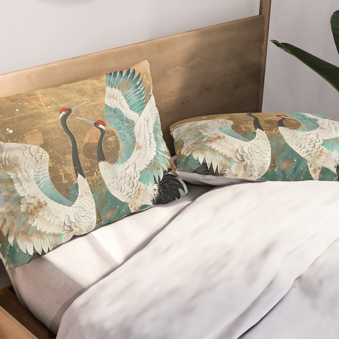 Japara Cranes in Twilight Pillow Sham Gallery Image 2