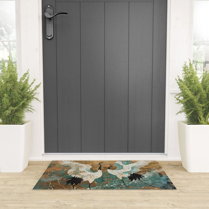 Japara Cranes in Twilight Welcome Mat Gallery Image 3