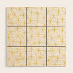 Stella - Atomic Age Midcentury Modern Minimalist Pattern in Light Mustard Yellow and White Wood Wall Art Gallery Image 1