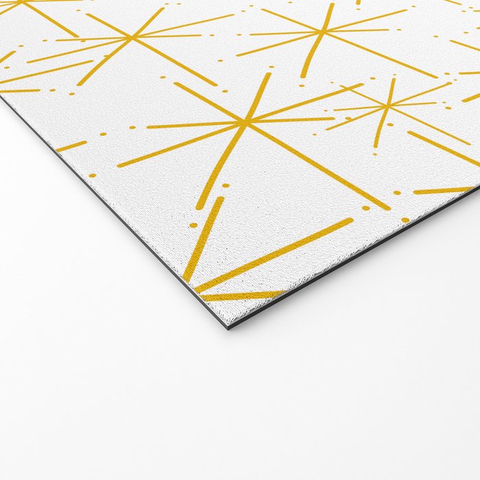 Stella - Atomic Age Midcentury Modern Minimalist Pattern in Light Mustard Yellow and White Welcome Mat Gallery Image 2