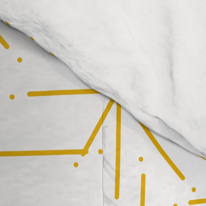 Stella - Atomic Age Midcentury Modern Minimalist Pattern in Light Mustard Yellow and White Comforter Gallery Image 4