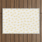 Stella - Atomic Age Midcentury Modern Minimalist Pattern in Light Mustard Yellow and White Outdoor Rug Gallery Image 1