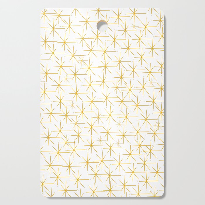 Stella - Atomic Age Midcentury Modern Minimalist Pattern in Light Mustard Yellow and White Cutting Board Gallery Image 1