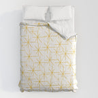 Stella - Atomic Age Midcentury Modern Minimalist Pattern in Light Mustard Yellow and White Comforter Gallery Image 6