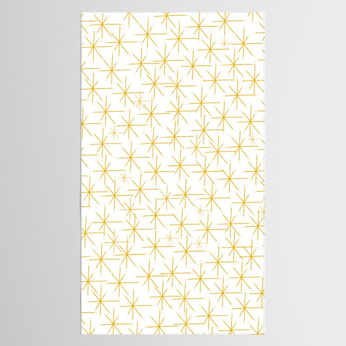 Stella - Atomic Age Midcentury Modern Minimalist Pattern in Light Mustard Yellow and White Tablecloth Gallery Image 2