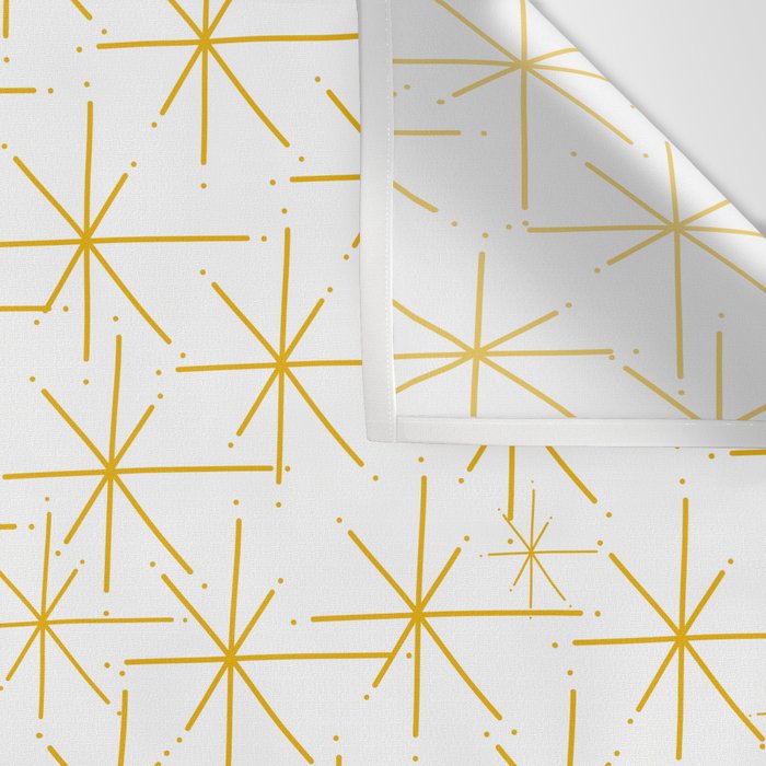Stella - Atomic Age Midcentury Modern Minimalist Pattern in Light Mustard Yellow and White Wall Tapestry Gallery Image 3