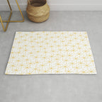 Stella - Atomic Age Midcentury Modern Minimalist Pattern in Light Mustard Yellow and White Rug Gallery Image 1