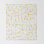 Stella - Atomic Age Midcentury Modern Minimalist Pattern in Light Mustard Yellow and White Throw Blanket Gallery Image 2