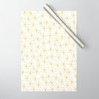 Stella - Atomic Age Midcentury Modern Minimalist Pattern in Light Mustard Yellow and White Wrapping Paper Gallery Image 1