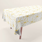 Stella - Atomic Age Midcentury Modern Minimalist Pattern in Light Mustard Yellow and White Tablecloth Gallery Image 1
