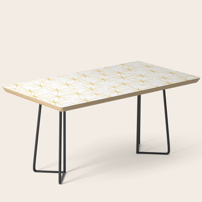 Stella - Atomic Age Midcentury Modern Minimalist Pattern in Light Mustard Yellow and White Coffee Table Gallery Image 1