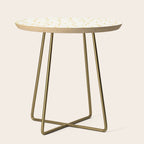 Stella - Atomic Age Midcentury Modern Minimalist Pattern in Light Mustard Yellow and White Side Table Gallery Image 1