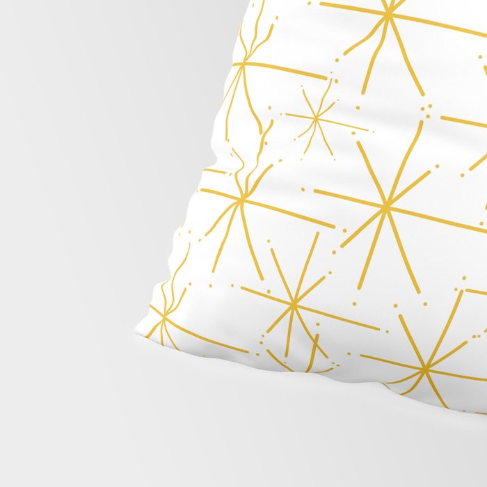 Stella - Atomic Age Midcentury Modern Minimalist Pattern in Light Mustard Yellow and White Pillow Sham Gallery Image 4