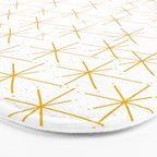 Stella - Atomic Age Midcentury Modern Minimalist Pattern in Light Mustard Yellow and White Bath Mat Gallery Image 3