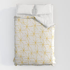 Stella - Atomic Age Midcentury Modern Minimalist Pattern in Light Mustard Yellow and White Duvet Cover Gallery Image 6
