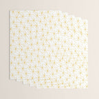 Stella - Atomic Age Midcentury Modern Minimalist Pattern in Light Mustard Yellow and White Wrapping Paper Gallery Image 3