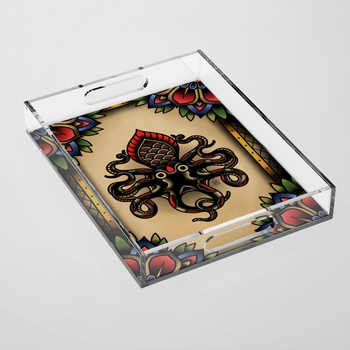 Traditional Tattoo Octopus  Acrylic Tray Gallery Image 1