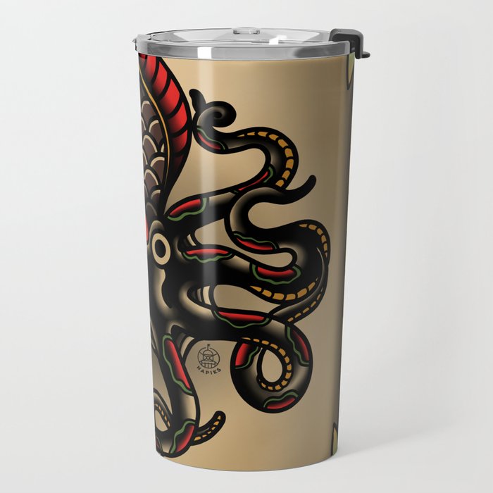 Traditional Tattoo Octopus  Travel Mug Gallery Image 2