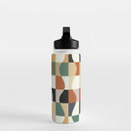 Retro Neutral Wavy Checker Water Bottle Gallery Image 3