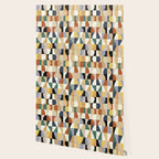 Retro Neutral Wavy Checker Wallpaper Gallery Image 2