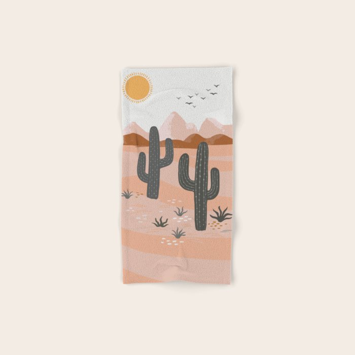 Cacti Desert Landscape Bath Towel Gallery Image 1