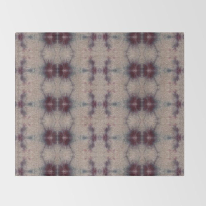 Vintage Floral Shibori Throw Blanket Gallery Image 2