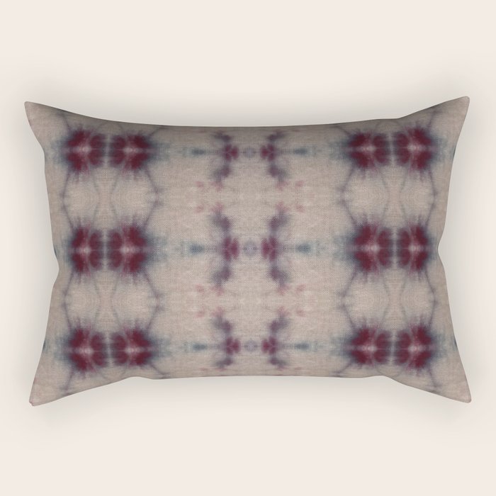 Vintage Floral Shibori Rectangular Pillow Gallery Image 2