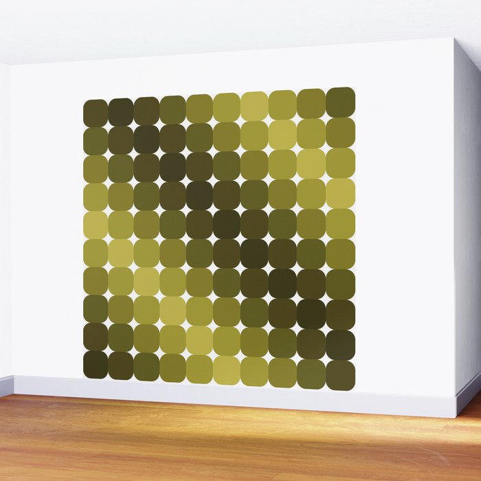 Retro Rounded Rectangle Gradient - Green Wall Mural Gallery Image 2