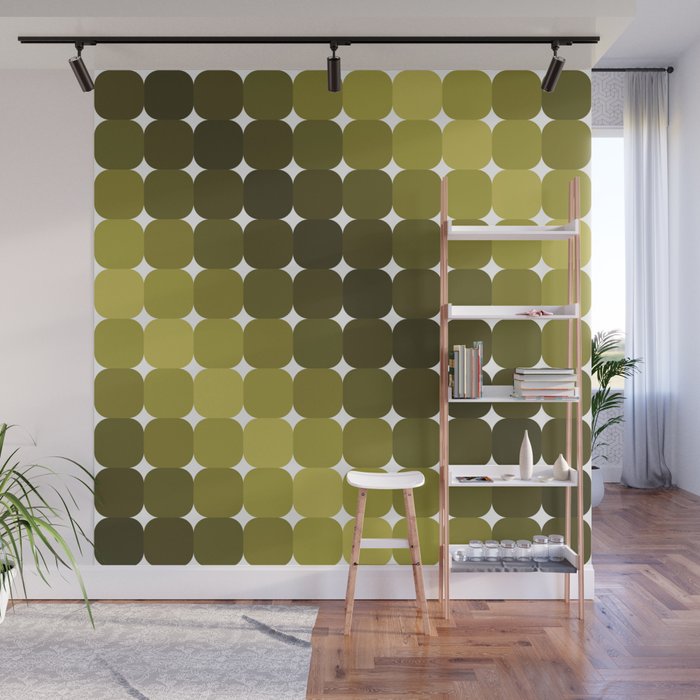 Retro Rounded Rectangle Gradient - Green Wall Mural Gallery Image 1