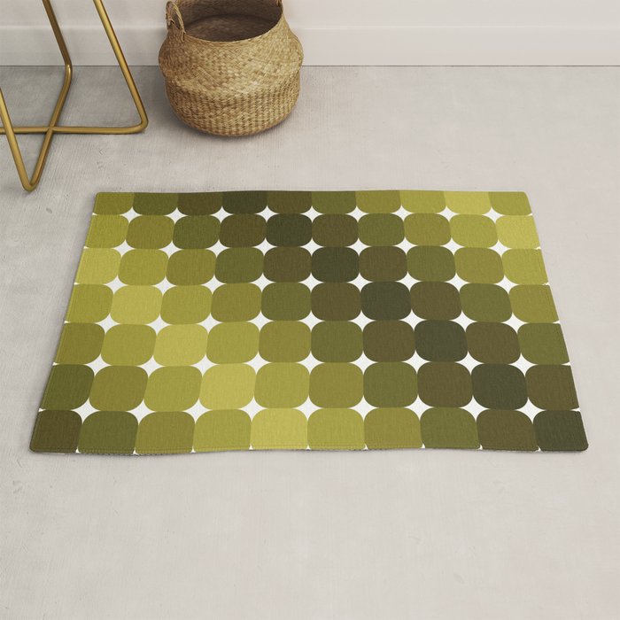 Retro Rounded Rectangle Gradient - Green Rug Gallery Image 1