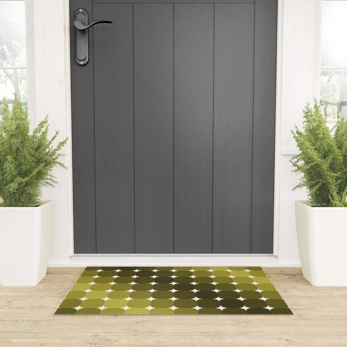 Retro Rounded Rectangle Gradient - Green Welcome Mat Gallery Image 3