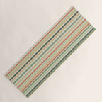 Fine Stripes Pattern in Sage Green and Coral Clay Yoga Mat Gallery Image 1
