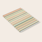 Fine Stripes Pattern in Sage Green and Coral Clay Notebook Gallery Image 2