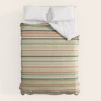 Fine Stripes Pattern in Sage Green and Coral Clay Comforter Gallery Image 6