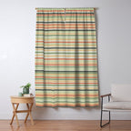 Fine Stripes Pattern in Sage Green and Coral Clay Window Curtain Gallery Image 5