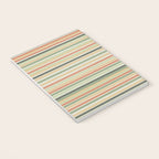 Fine Stripes Pattern in Sage Green and Coral Clay Notebook Gallery Image 3